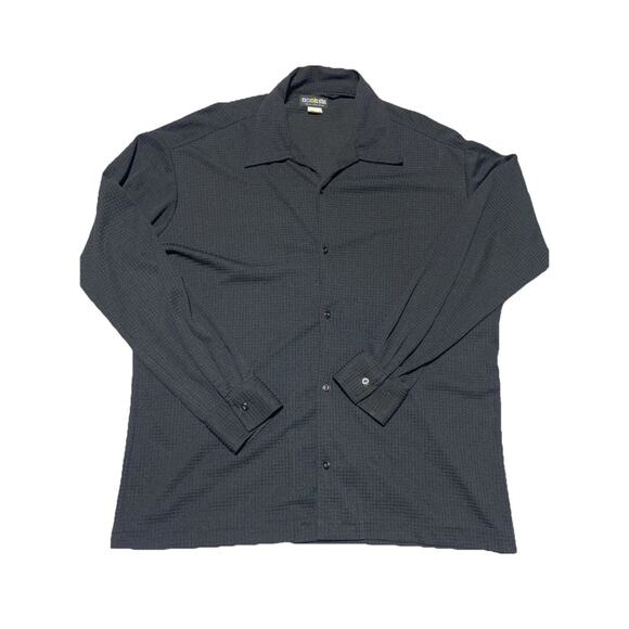 BC Ethic Shirt Shirt Mens Large Black USA Button Three Star Knit Stretch - Picture 1 of 7